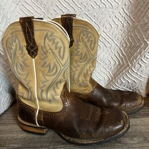 Ariat Quickdraw Western Leather Boot Mens 8D Square Toe Cowboy Boots Well Loved